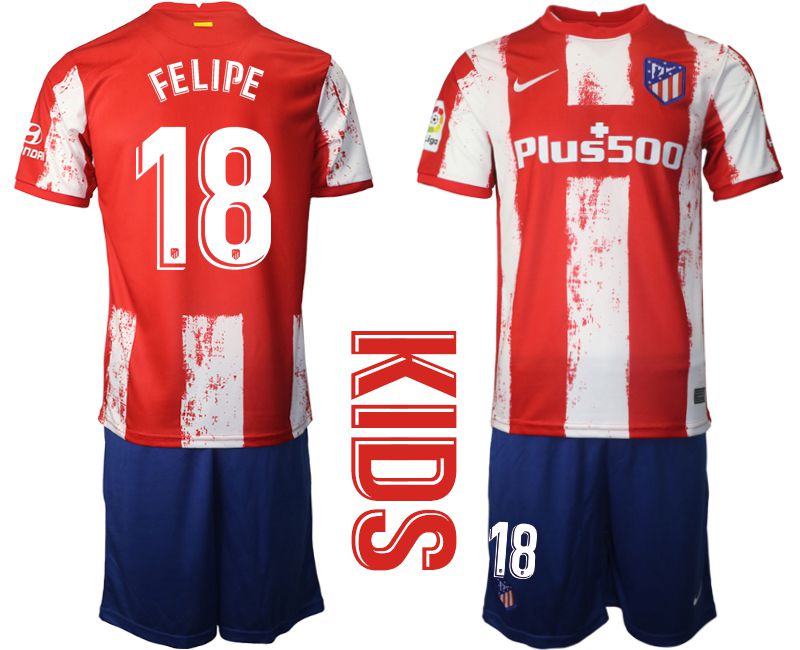 Youth 2021-2022 Club Atletico Madrid home red #18 Nike Soccer Jersey